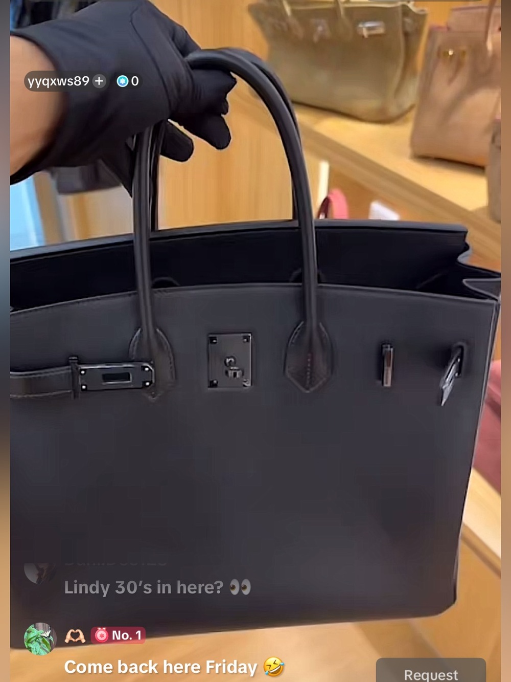 35CM SO BLACK BIRKIN DOMESTIC SWIFT RVD BLACK ON BLACK HARDWARE - Picture 5 of 5